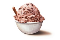 Chocolate ice cream food dessert white background. AI generated Image by rawpixel.