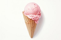 Strawberry ice cream food dessert white background. AI generated Image by rawpixel.