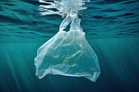 Plastic bag outdoors nature underwater. 