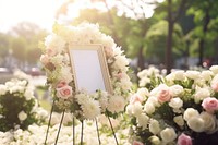 Funeral service flower blossom wreath. 