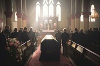 Funeral service architecture building ceremony. 