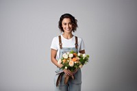 Florist portrait smiling flower. AI generated Image by rawpixel.