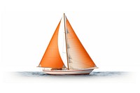 Sailboat vehicle yacht white background. 