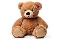 Teddy bear plush toy white background. 