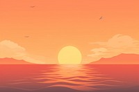 Sunset seaside backgrounds sunlight outdoors. AI generated Image by rawpixel.