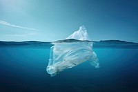 Surrealism Plastic bag environment look like iceberg pollution outdoors plastic. 