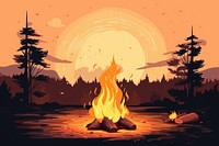 Bonfire outdoors tranquility silhouette. AI generated Image by rawpixel.