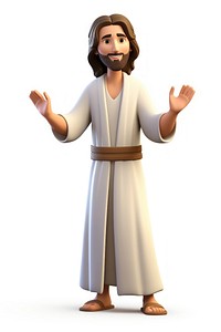 Jesus Christ cartoon adult white background. 