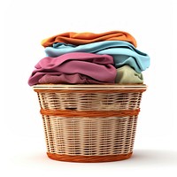 Laundry basket white background container variation. 