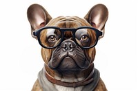 French bulldog glasses mammal animal. 