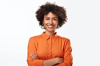 Friendly smile arms crossed portrait person. AI generated Image by rawpixel.