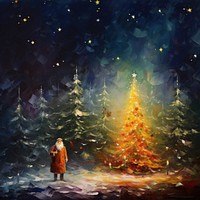 Christmas background in impressionist style. 