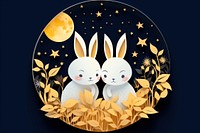 Bunnies nature night cute. AI generated Image by rawpixel.