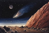 Meteor astronomy outdoors nature. AI generated Image by rawpixel.