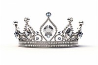 Crown diamond jewelry silver white background. AI generated Image by rawpixel.