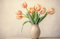 Tulip vase painting flower. 