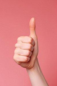 Thumbs up, hand gesture. 