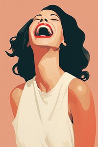 Laughing adult woman face. AI generated Image by rawpixel.