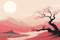 Cherry blossom landscape outdoors nature. 