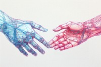 Technology hand futuristic drawing. AI generated Image by rawpixel.
