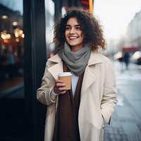 Woman holding coffee cup