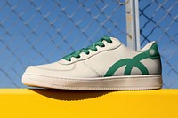 White & green canvas sneakers