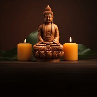 Photo of a buddhist great candle. AI generated Image by rawpixel.