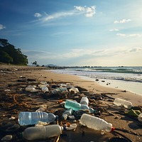 Garbage beach pollution outdoors. AI generated Image by rawpixel.