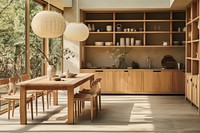 Kitchen furniture wood architecture. AI generated Image by rawpixel.