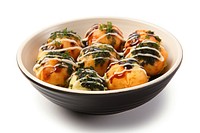 Takoyaki bowl food meal. 