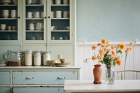 Vintage kitchen furniture flower cupboard. 