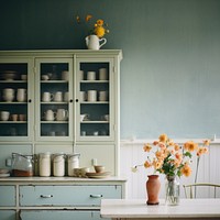 Vintage kitchen furniture flower cupboard. 