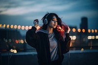 Listening music portrait adult. AI generated Image by rawpixel.