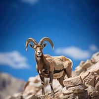 Alpine ibex livestock wildlife animal. AI generated Image by rawpixel.