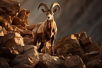 Alpine ibex rock livestock wildlife. 