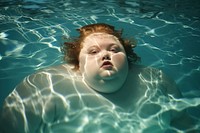 Swimming pool portrait outdoors women. 