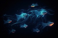 Fishs ocean glowing animal. 