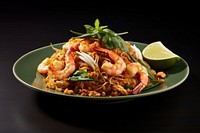 Pad Thai food noodle plate. 