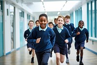 Pupils running student school child