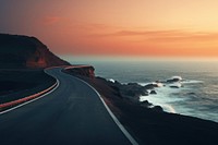 Road sea outdoors horizon. AI generated Image by rawpixel.