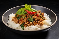 Basil food rice vegetable. AI generated Image by rawpixel.