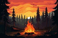 Bonfire outdoors forest nature. AI generated Image by rawpixel.