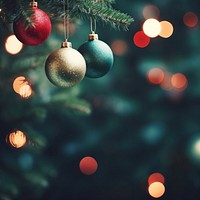Christmas Tree With Baubles christmas ornament green. AI generated Image by rawpixel.