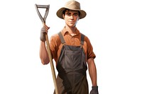 Male gardener portrait holding wheelbarrow. AI generated Image by rawpixel.