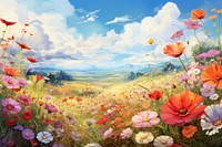 Flower garden field backgrounds landscape grassland