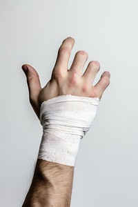 Bandage hand finger fracture. 