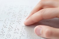 Finger read braille alphabet finger number paper. 