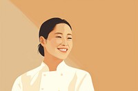 Asian chef woman portrait smiling adult. 