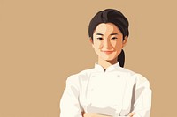 Asian chef woman portrait smiling adult. 