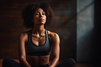 Female adult yoga gym. 